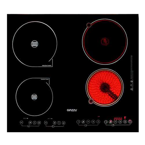 Встраиваемая варочная панель электрическая Ginzzu HCI-479 Black в Редмонд